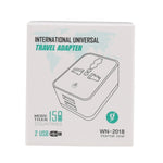 WN-2018 Dual USB Travel Charger Power Adapter Socket, US Plug, US Plug
