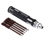 JAKEMY JM-8154 6 in 1 Model Screwdriver Set with 65mm S-2 Precision Bits(Cross 3.0, Hexagon H1.5 & H2.0 & H2.5 & H3.0), JM-8154