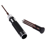 JAKEMY JM-8154 6 in 1 Model Screwdriver Set with 65mm S-2 Precision Bits(Cross 3.0, Hexagon H1.5 & H2.0 & H2.5 & H3.0), JM-8154