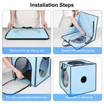 FUNADD Pet Bath Drying Box Portable Folding Dryer Cage, Suitable for Pets up to 5kg, Folding Dryer Cage