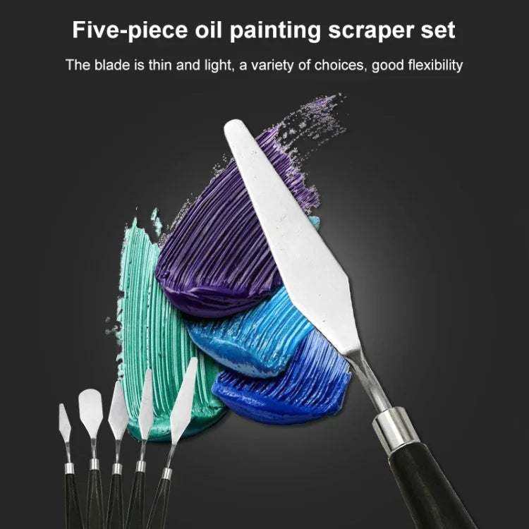 5 in 1 QST EXPRESS Art Supplies Paint Toning Stainless Steel Scraper, 5 in 1 (Black)