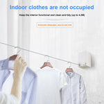 Retractable Indoor And Outdoor Clothes Wall Hanger Magic Drying Rack Balcony Bathroom Invisible Clothesline Wire Rope, White, Silver