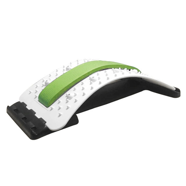 Lumbar Traction Stretching Device Posture Corrector Waist Support Spine Pain Relief Back Massage Stretcher, Black Green, Black Blue, Black Purple, Black Red, Red White, White Green, White Blue, White Purple