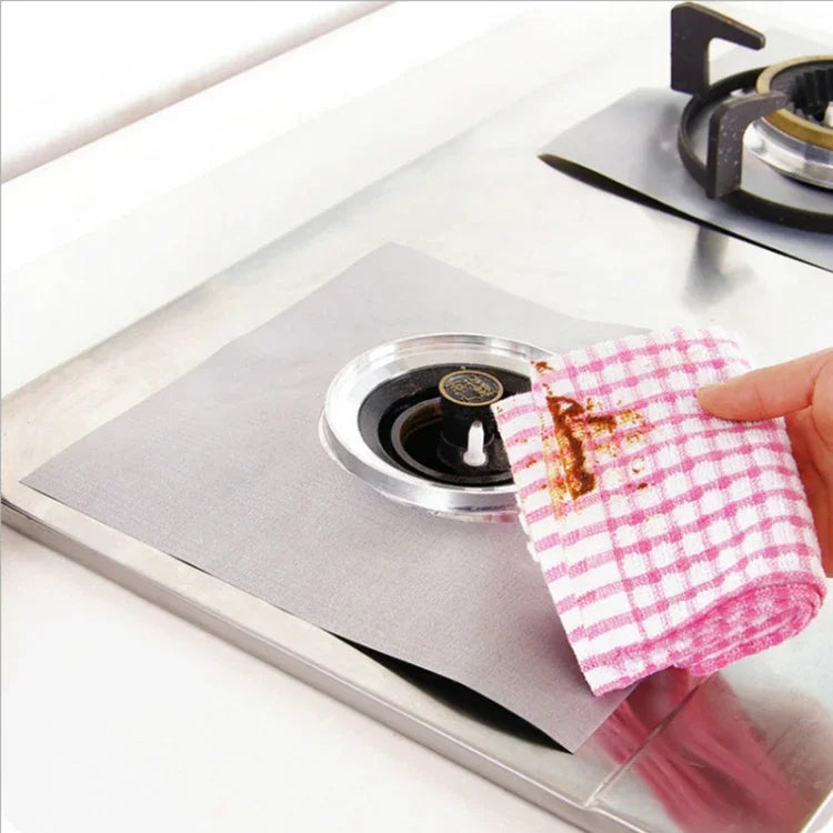 4 PCS Gas Furnace Surface Ultra-thin Fibre Material Thickened Stovetop Protective Cleaning Pad, Size: 27*27 cm (Black), 4 PCS