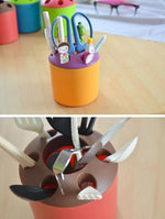10 PCS Multi-function Creative Colour Pen Container Toothbrush Seat School Stationery Life Office Supplies, Random Color Delivery, Colour Pen Container