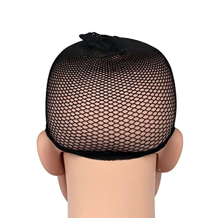 5 PCS High Elastic Silk Socks Fake Hair Net Wig Liner Caps Snood Mesh, A, Color:Black, A