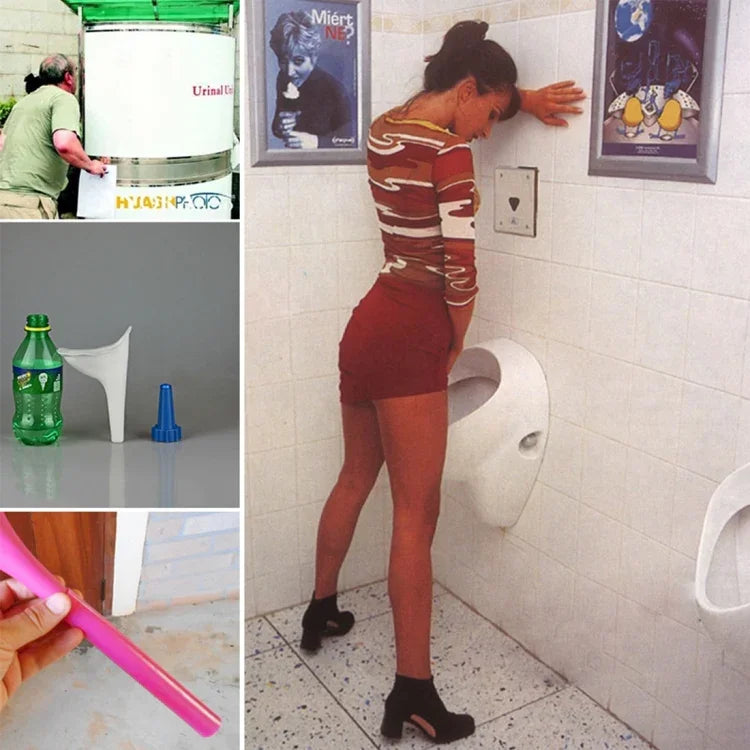Portable Female Women Urinal Urination Toilet Silicone Urine Pee Device Funnel Camping Travel, Random Color Delivery, Toilet Emergency Tools