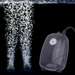 RS-390 220V 5W Double Outlets Adjustable Flow Silent Aquarium Air Pump Fish Tank Oxygen Air Pump, 5W