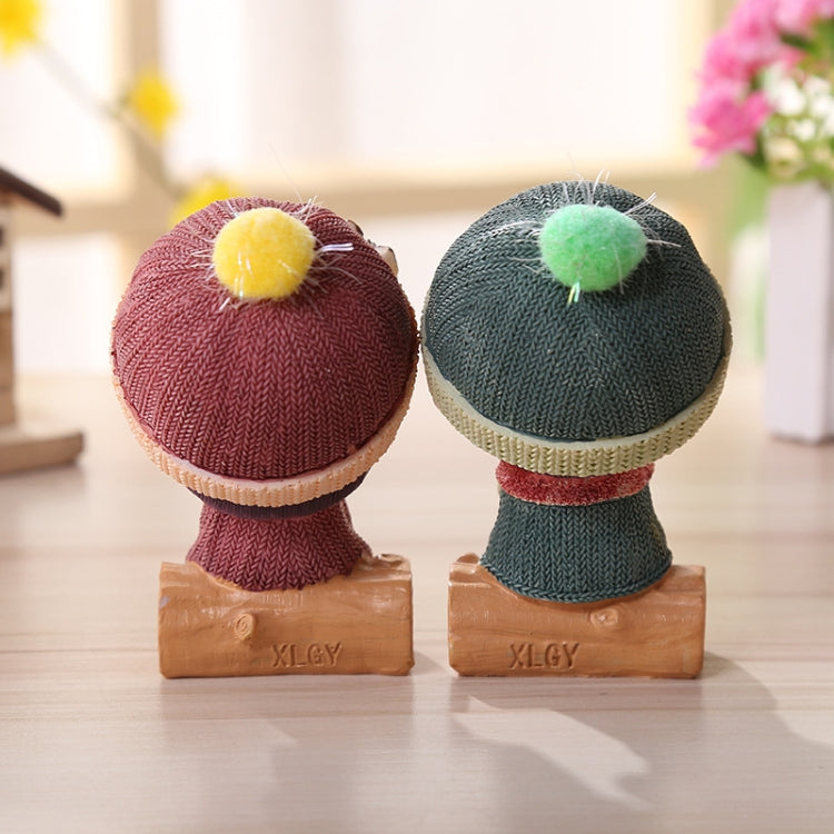 1 Pair Resin Crafts Creative Home Decoration Doll, Random Style Delivery, Y373