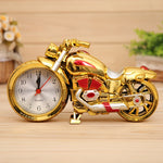 Cartoon Motorcycle Alarm Clock Bedroom Plastic Pointer Alarm Clock, Size: 23*13*6cm, Gold, Red, Black, Gold, Black, Gold