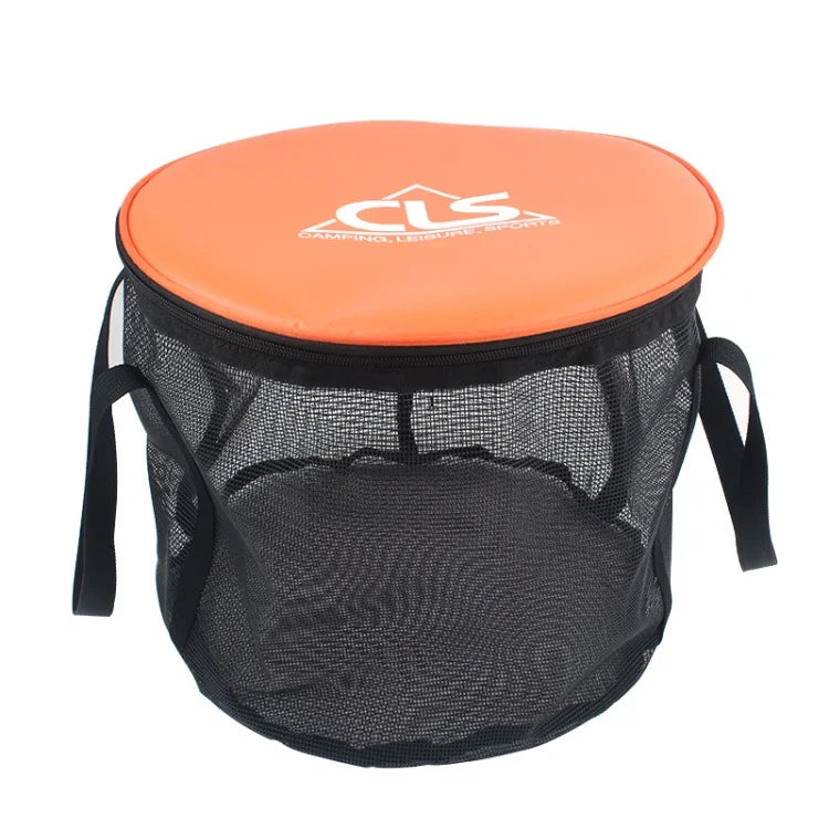 30L 4 in 1 PVC Outdoor Folding Double Drain Basket Camping Fishing Gear Bag