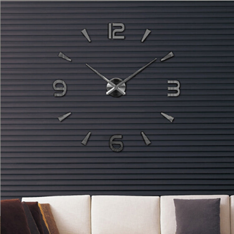 Bedroom Home Decoration Watch Frameless 3D Mirror Large DIY Wall Sticker Mute Clock, Size: 100*100cm, 3M013S (Silver), 3M013S (Black), 3M013S (Gold)