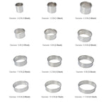 12 PCS / Set Stainless Steel Round Shape Cutting Mould Mousse Cake Doughnut Baking Tools, Round Shape(12 PCS / Set)