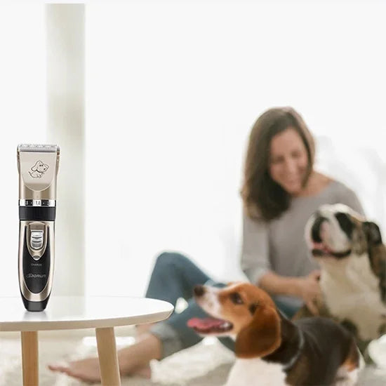 P2 110-240V Ceramics Titanium Professional Pet Electric Scissors Pets Hair Clippers with Four Combs, Ceramics Titanium Scissors