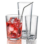 4pcs Reusable Stainless Steel Drinking Straw + Cleaner Brush Set Kit,  215*8mm, 215*8mm (Combination)