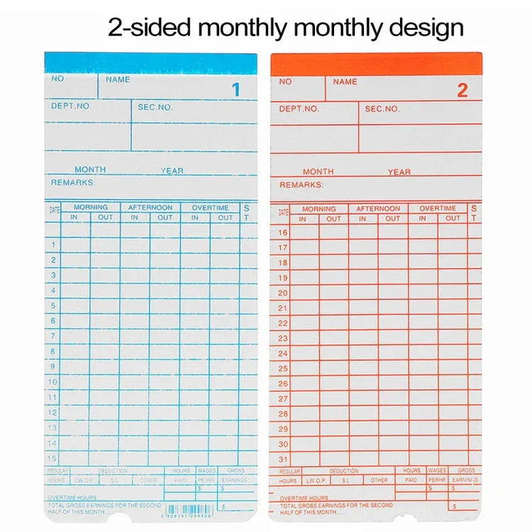 90 PCS Paper Time Card, Paper Time Card