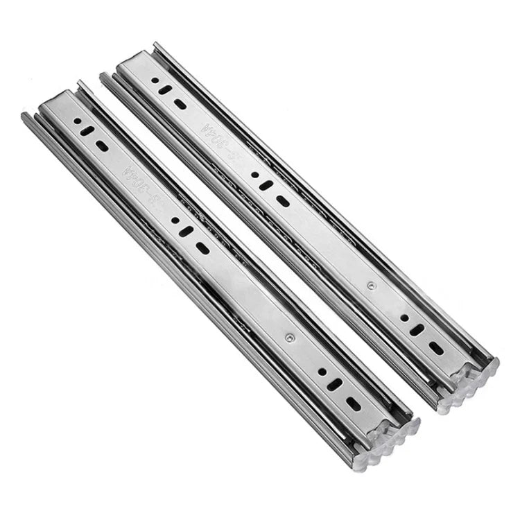 14 inches 3-section Mute Stainless Steel Sliding Drawer Slides Ball Slide Rail Length: 35cm, 14 inches