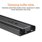 16 inches 3-section Mute Stainless Steel Sliding Drawer Slides Ball Slide Rail Length: 40cm, 16 inches