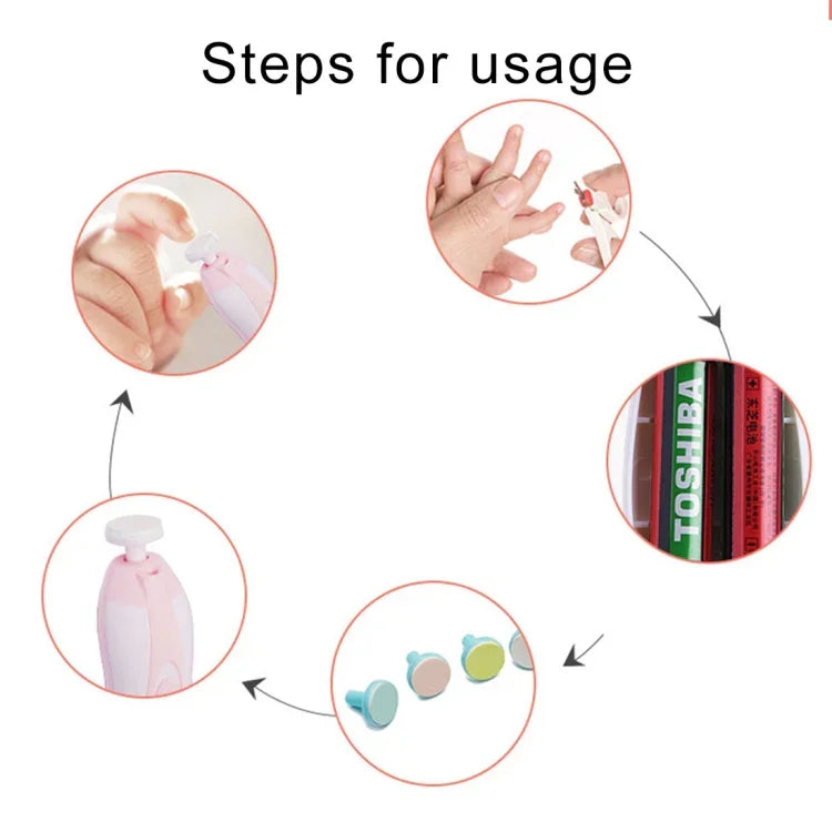 6 in 1 Baby Nail Clipper Trimmer Manicure Electric Grinding Device Tool Kit