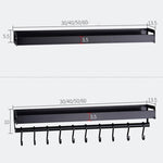 30cm 4 Hooks Kitchen Multi-function Wall Hanging Holder Seasoning Storage Rack, 30cm 4 Hooks(Silver)