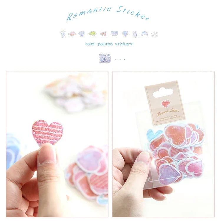 10 Packs Creative Waterproof PVC Sticker DIY Album Diary Watercolor Decorative Sticker, Random Delivery, PVC Sticker