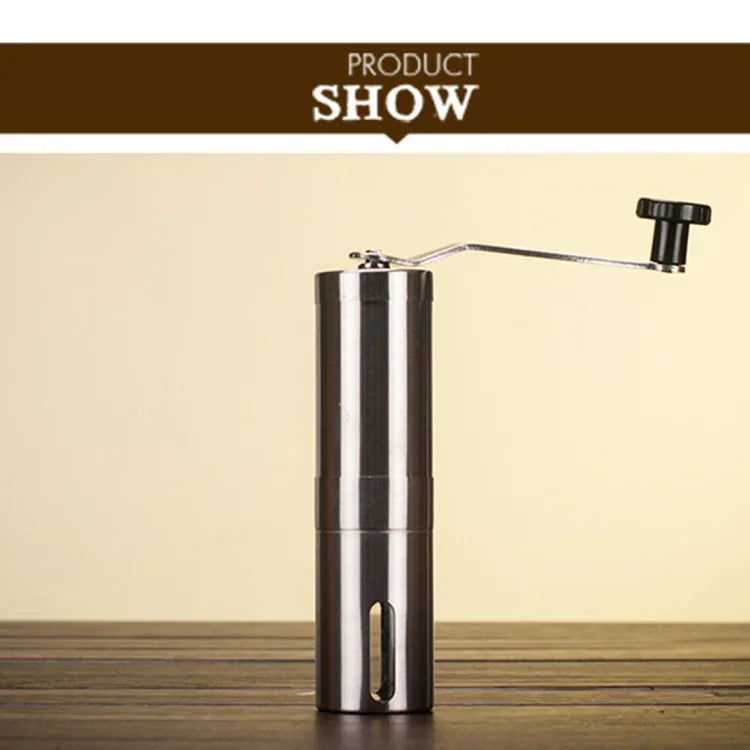 Portable Conical Burr Mill Manual Stainless Steel Hand Crank Coffee Bean Grinder, Capacity: 40g, Stainless Steel Capacity: 40g