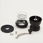 Portable Conical Burr Mill Manual Spice Herbs Hand Grinding Machine Coffee Bean Grinder with Seal Pot, With Seal Pot
