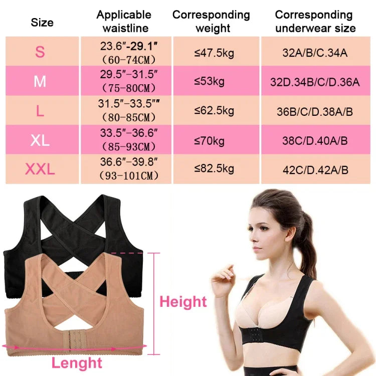 Women Ultrathin Kyphosis Correction Shoulder Support Tight-fitting Orthopedic Belt, Size:XXL, XXL