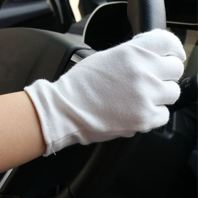 12 Pairs Pure Cotton Working Gloves, Thickened， Size：Free Size, Thickened， Size：Free Size