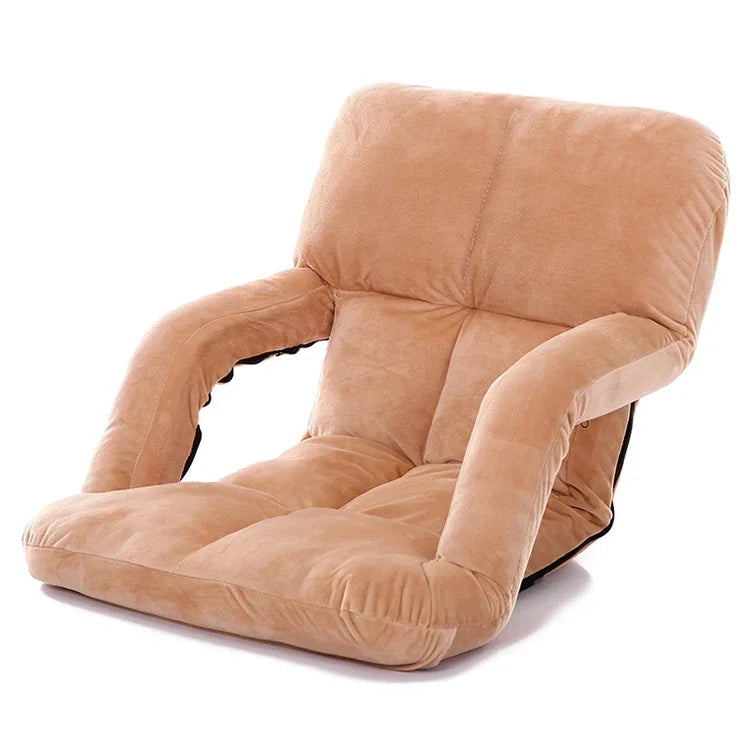 A3 Creative Lazy Sofa with Armrests Foldable Single Backrest Recliner, 92x58x12cm (Yellow), 92x58x12cm (Rose Red), 92x58x12cm (Red), 92x58x12cm (Blue), 92x58x12cm (Khaki), 92x58x12cm (Coffee), 92x58x12cm  (Black)