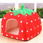 Strawberry Shaped Foldable Short Plush Pet House Nest, Size: S, Red, Size S, Pink, Size S, Blue, Size S, Purple, Size S