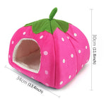 Strawberry Shaped Foldable Short Plush Pet House Nest, Size: M, Pink, Size M, Blue, Size M, Purple, Size M, Red, Size M
