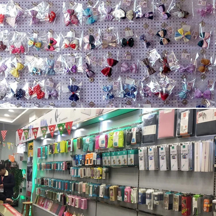 10pcs Supermarket Clothing Shop Pegboard Slat Wall Hook Shelf Hole Plate, Hole Pitch: 2.5cm, Length: 5cm, Wire Diameter: 3.3mm, Length: 5cm