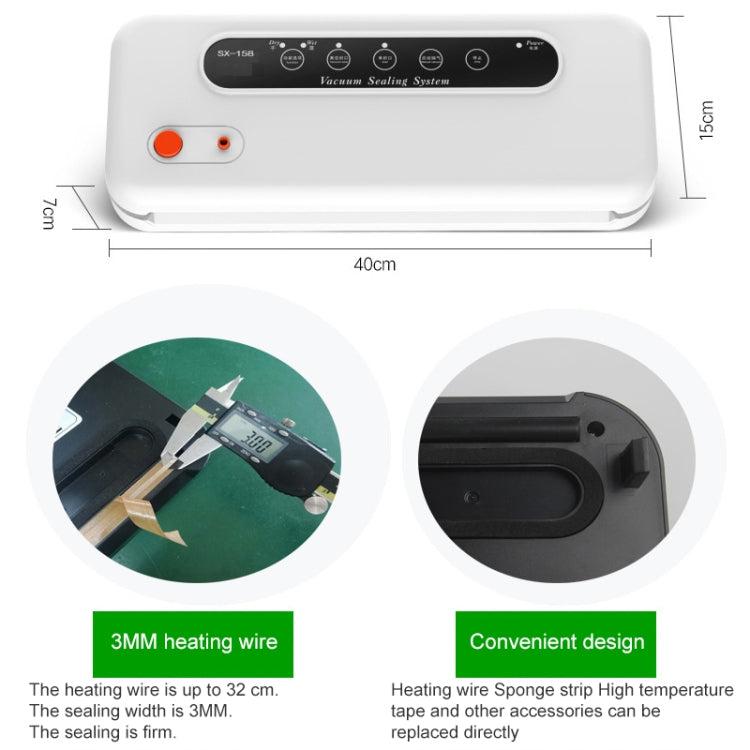 Household Commercial Food Vacuum Plastic Packaging Machine Sealer Closer Machine, US Plug, Food US Plug (Black), Food US Plug (White)