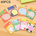 40 PCS Cartoon Animal Shaped Self Adhesive Memo Pad N-times Sticky Notes Bookmark School Office Supply, Random Style Delivery, Adhesive Memo Pad