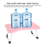 W-shaped Non-slip Legs Adjustable Folding Portable Writing Desk Laptop Desk with Card Slot, with Card Slot