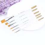 6 in 1 Artists Oil Painting Brush Set Nylon Hair Wood Handle Acrylic Watercolor Pointed Tip Drawing Pen, Pointed Tip Drawing Pen
