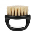 Men Ring Design Portable Boar Brush Black ABS Haircut Cleaning Shaving Brush