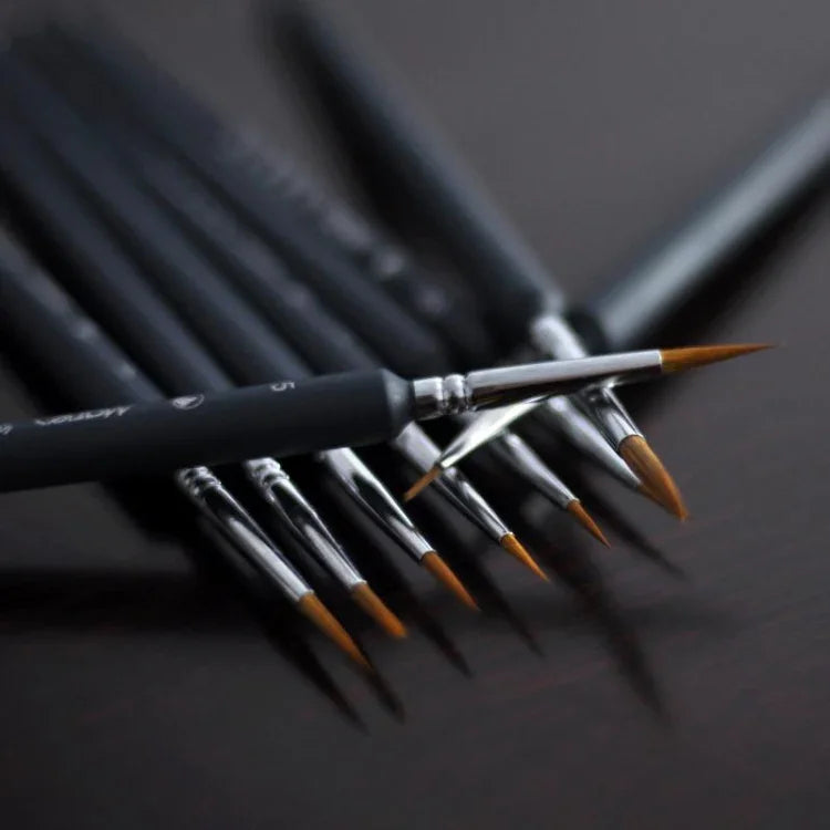 9 in 1 Art Supplies Weasel Hair Brush Watercolor Hook Line Brush Depict the Edge Pen Oil Painting Pen, Oil Painting Pen