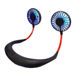 Creative Mini Hanging Neck Type Fan Outdoor LED Fan, F008, F008 (Blue), F008 (White), F008 (Black)