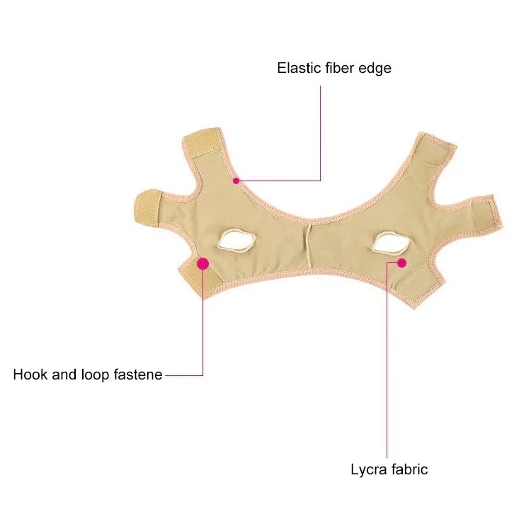 Lycra Flesh Color Breathable Skin Care And Lift Reduce Double Chin Mask Face Belt, Size: L, Size: L