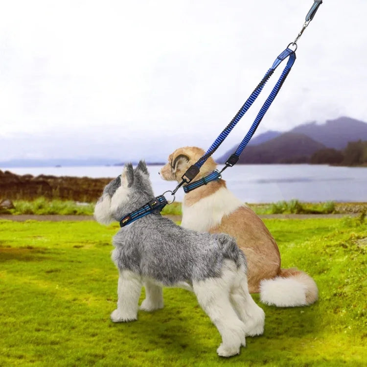 ペット伸縮式バッファーダブルトラクションロープナイロン反射編みロープ、小型、長さ: 70cm、ランダムカラー配送、ダブルトラクション70cm