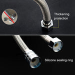 1.5m Flexible Stainless Steel Showerhead Hose Pipe Double Interlock Copper Interface Anti Burst Bath Water Pipe, 1.5m (Double Interlock)