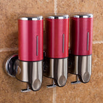Triple Hotel Shower Manual Dispenser Wall Mounted Washing Liquid Shampoo Soap Bottle, Capacity: 1200ml, 1200ml/Transparent, 1200ml/White, 1200ml/Black, 1200ml/Gold, 1200ml/Red, 1200ml/Silver