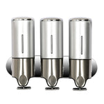 Triple Hotel Shower Manual Dispenser Wall Mounted Washing Liquid Shampoo Soap Bottle, Capacity: 1200ml, 1200ml/Transparent, 1200ml/White, 1200ml/Black, 1200ml/Gold, 1200ml/Red, 1200ml/Silver
