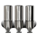 Triple Hotel Shower Manual Dispenser Wall Mounted Washing Liquid Shampoo Soap Bottle, Capacity: 1200ml, 1200ml/Stainless Steel