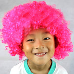 Colorful Wild-Curl Up Crown Party Cosplay Headwear Wavy Short Polyester Yarn Made Wigs For Adult And Child