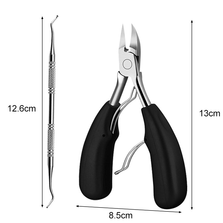 2 in 1 Nail Clipper for Paronychia Stainless Steel Olecranon Nail Nipper & Ingrown Nail Lifter, Nail Clipper + Ingrown Nail Lifter (Black), Nail Clipper + Ingrown Nail Lifter (Red)