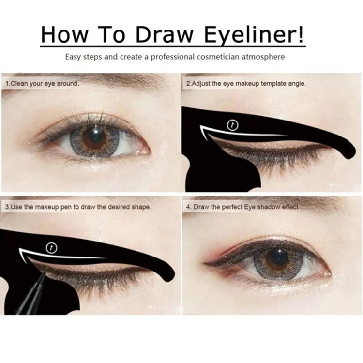 20 PCS / 10 Sets Women Cat Line Eye Makeup Tool Model