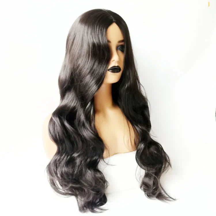 Centre-parted Big Curve Long Curls Wig Chemical Fiber Hair Full Headgear for Women